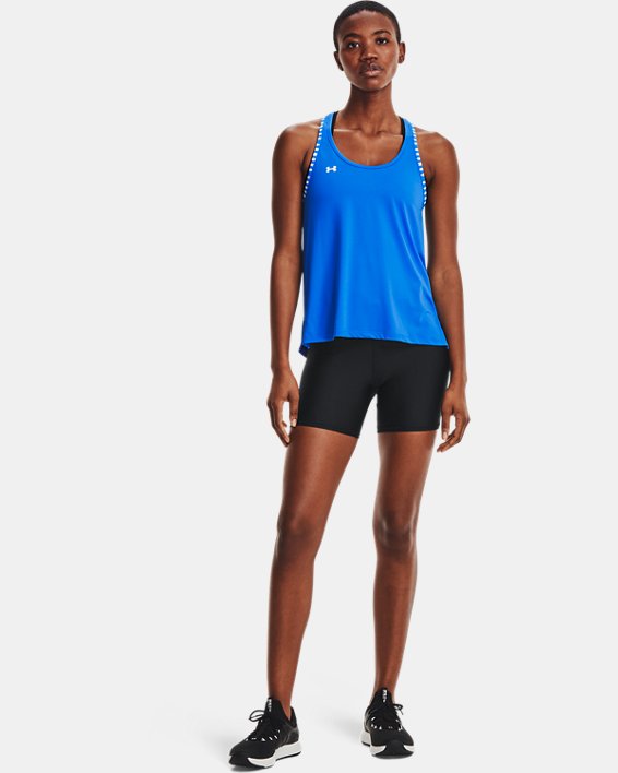 Women's HeatGear® Armour Mid-Rise Middy Shorts, Black, pdpMainDesktop image number 2